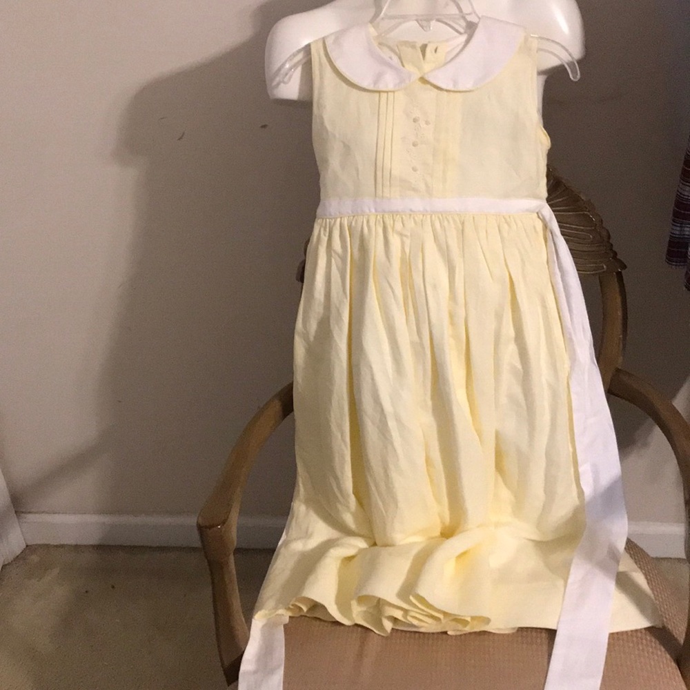 Strasburg finest soft yellow dress hand smocked 6y